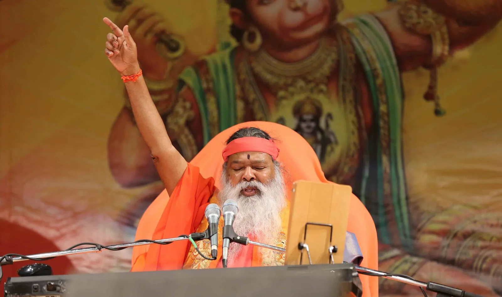 Sri Swamiji at the keyboard